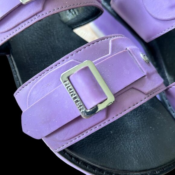 Hunter Double Strapped Platform Pastel Purple Sandals 6 - Picture 6 of 8